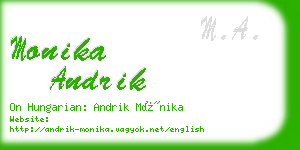 monika andrik business card